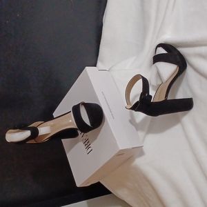 Show Stopper Platform 4" Black Faux Suede Heels